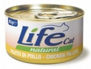 LIFE CAT CHICKEN FILLETS - konservi kaķiem 6 x 85g